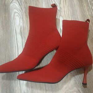 Pointed Toe Knit Stiletto Ankle Boots